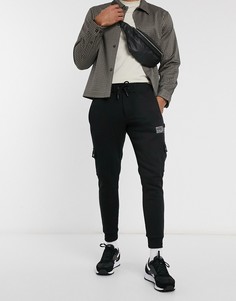 Черные джоггеры с карманами-карго Burton Menswear-Черный