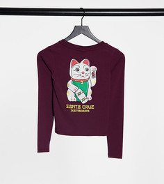 Бордовый укороченный лонгслив Santa Cruz Lucky Cat. Эксклюзивно для ASOS-Красный