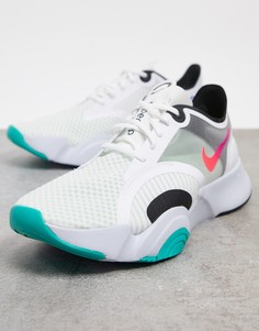 Белые кроссовки Nike Training SuperRep Go-Зеленый