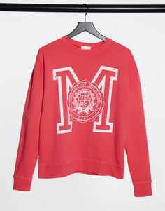 Красный свитшот с буквой "M" Topshop
