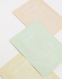 Набор из трех биоразлагаемых тканевых масок для сухого типа кожи Revolution Skincare-Бесцветный