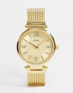 Черные часы с черным циферблатом Guess-Черный