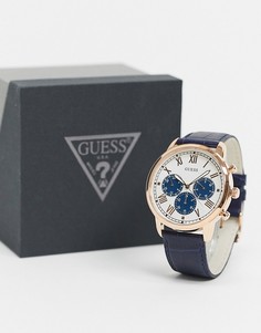 Часы-браслет с синим циферблатом Guess-Серебристый