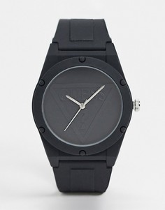 Часы с черным циферблатом и ремешком Guess-Черный