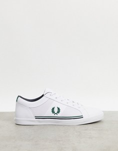Белые кожаные кроссовки со вставкой Fred Perry Baseline-Белый