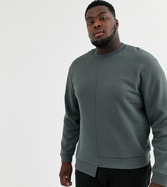 Свободный свитшот со вставками колор-блок и ассиметричным низом ASOS DESIGN Plus-Черный