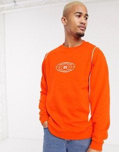 Оранжевый oversized-свитшот со вставками колор-блок ASOS DESIGN