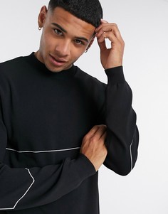 Черный джемпер с длинным рукавом River Island