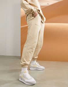 Oversized-джоггеры с принтом сбоку от комплекта ASOS DESIGN-Бежевый