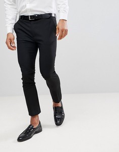 Черные укороченные облегающие брюки ASOS-Черный