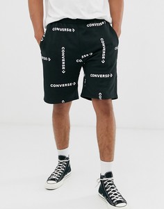 Черные шорты с логотипом Converse-Черный