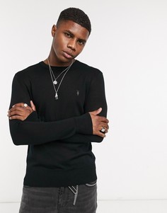Черный джемпер из мериносовой шерсти с логотипом AllSaints