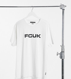 Белая футболка с логотипом «FCUK» French Connection Plus-Белый