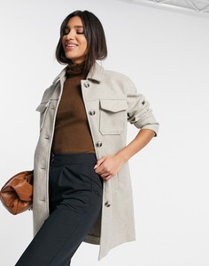 Серая удлиненная куртка Vero Moda-Бежевый