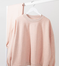 Персиковый меланжевый свитшот для дома в стиле oversized от комплекта ASOS DESIGN Curve-Розовый