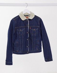 Синяя джинсовая куртка с искусственным мехом Levis original-Синий Levis®