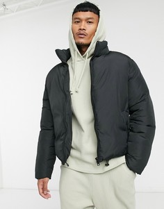 Укороченная дутая куртка черного цвета ASOS DESIGN-Черный