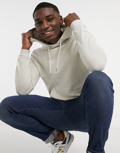 Худи бежевого цвета из органического хлопка ASOS DESIGN-Серый