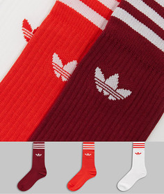 Набор из 3 пар красных носков adidas Originals-Мульти