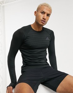 Черный лонгслив adidas Running