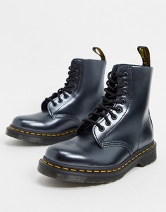 Серебристые ботинки с 8 парами люверсов Dr Martens 1460-Серебряный