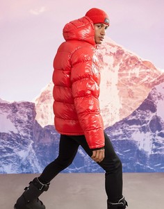Блестящая горнолыжная утепленная куртка ASOS 4505 ski-Красный