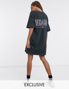 Oversized-футболка с логотипом Reclaimed Vintage inspired-Серый