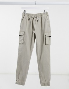 Брюки карго цвета экрю с вышивкой ASOS DESIGN-Бежевый