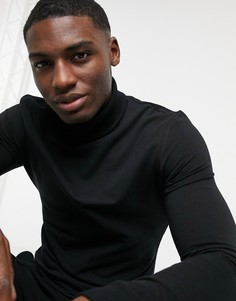 Черный обтягивающий свитшот-водолазка ASOS DESIGN