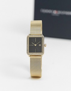 Золотистые прямоугольные часы с сетчатым браслетом Tommy Hilfiger 1782295-Золотистый