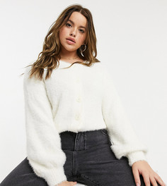 Пушистый вязаный oversized-кардиган Wednesdays Girl Curve-Кремовый