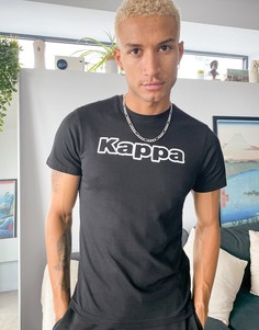 Черная футболка с белым логотипом Kappa Kouk-Черный