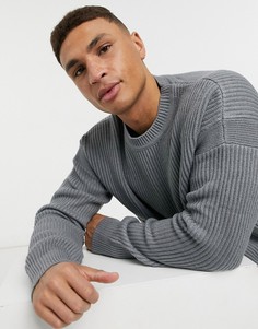 Серый oversize-джемпер Topman