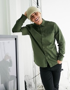 Рубашка цвета хаки Topman-Зеленый