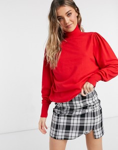 Красный джемпер с высоким воротником и открытой спиной ASOS DESIGN