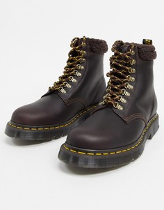 Массивные ботинки цвета какао с флисовой подкладкой Dr Martens 1460-Коричневый