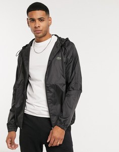 Черная ветровка на молнии Lacoste-Черный