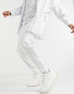 Белые меланжевые джоггеры в стиле oversized из органического хлопка от комплекта ASOS DESIGN-Белый