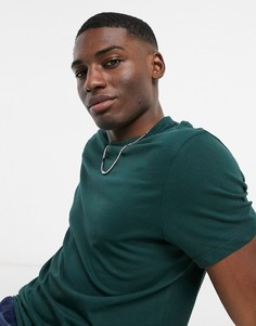 Темно-зеленая футболка из органического хлопка с круглым вырезом ASOS DESIGN-Зеленый