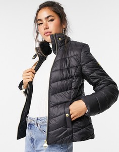 Черная стеганая куртка с искусственным мехом на воротнике Barbour International-Черный