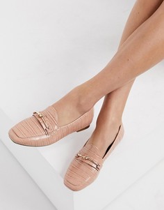 Светло-розовые лоферы с декоративной пряжкой-узлом Miss Selfridge-Розовый