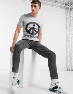 Серая футболка с принтом пацифика Love Moschino-Серый