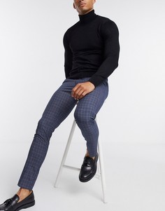 Синие брюки скинни в клетку New Look-Голубой