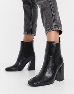 Черные ботильоны на каблуке Schuh Bonnie-Черный