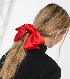 Эксклюзивная резинка для волос с большим красным атласным бантом My Accessories London-Красный