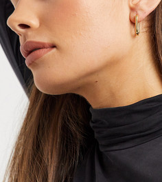 Позолоченные овальные серьги-кольца House of Freedom-Золотистый