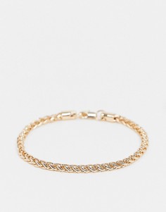 Золотистый крученый браслет River Island