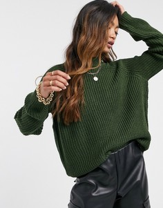 Темно-зеленый эксклюзивный джемпер с высоким воротником Vero Moda