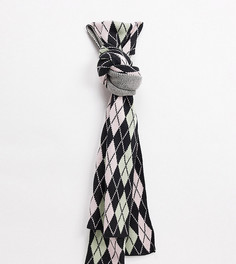 Большой трикотажный шарф из жаккардовой ткани с ромбовидным орнаментом от комплекта COLLUSION Unisex-Многоцветный