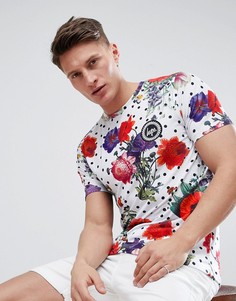 Обтягивающая футболка в горошек с цветочным принтом Hype-Многоцветный